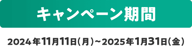 キャンペーン期間 2024年11月11日(月)~2024年1月31日（金）